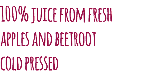 100% juice from fresh apples and beetroot cold pressed