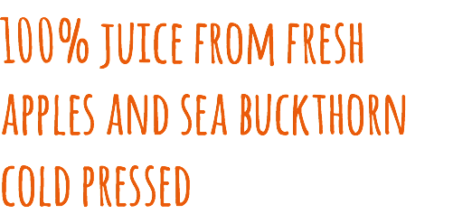 100% juice from fresh apples and sea buckthorn cold pressed