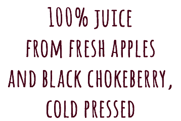 100% juice from fresh apples and black chokeberry, cold pressed