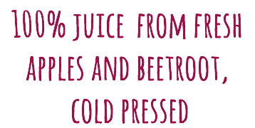 100% juice from fresh apples and beetroot, cold pressed