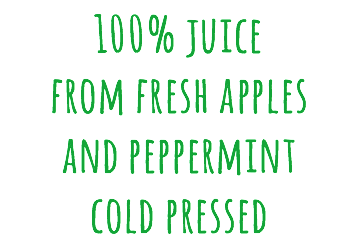 100% juice from fresh apples and peppermint cold pressed